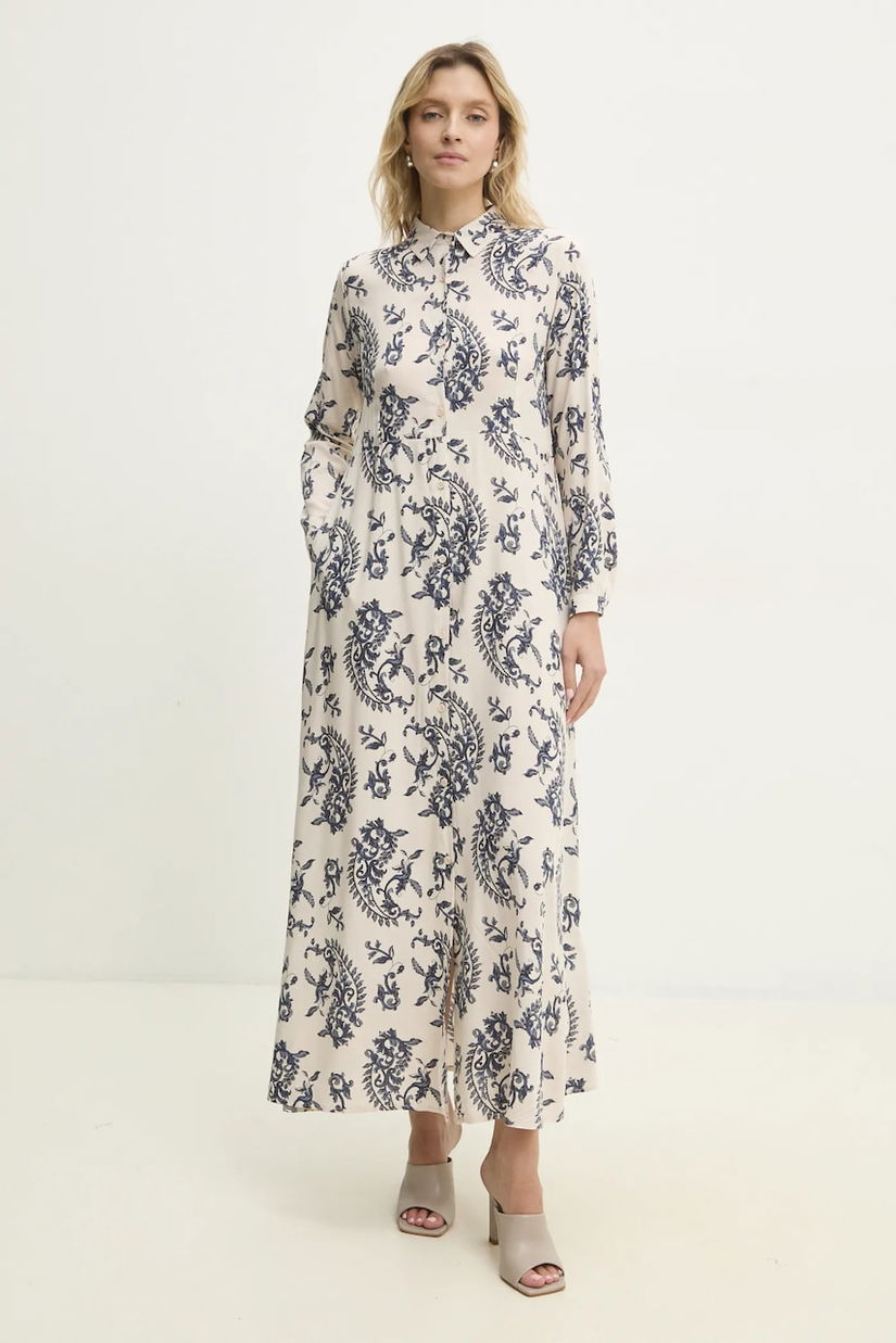 Answear Lab rochie culoarea bej, maxi, evazată