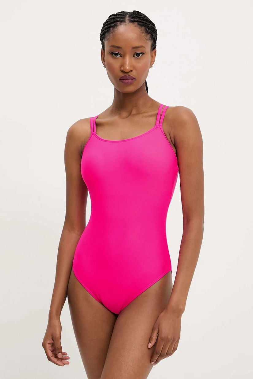 Answear Lab costum de baie dintr-o bucată culoarea roz, cupa usor rigidizata