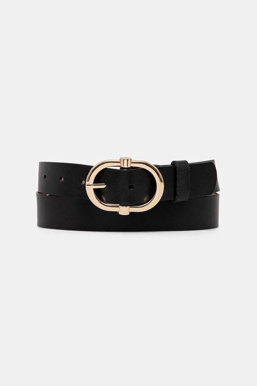 Answear Lab curea de piele femei, culoarea negru