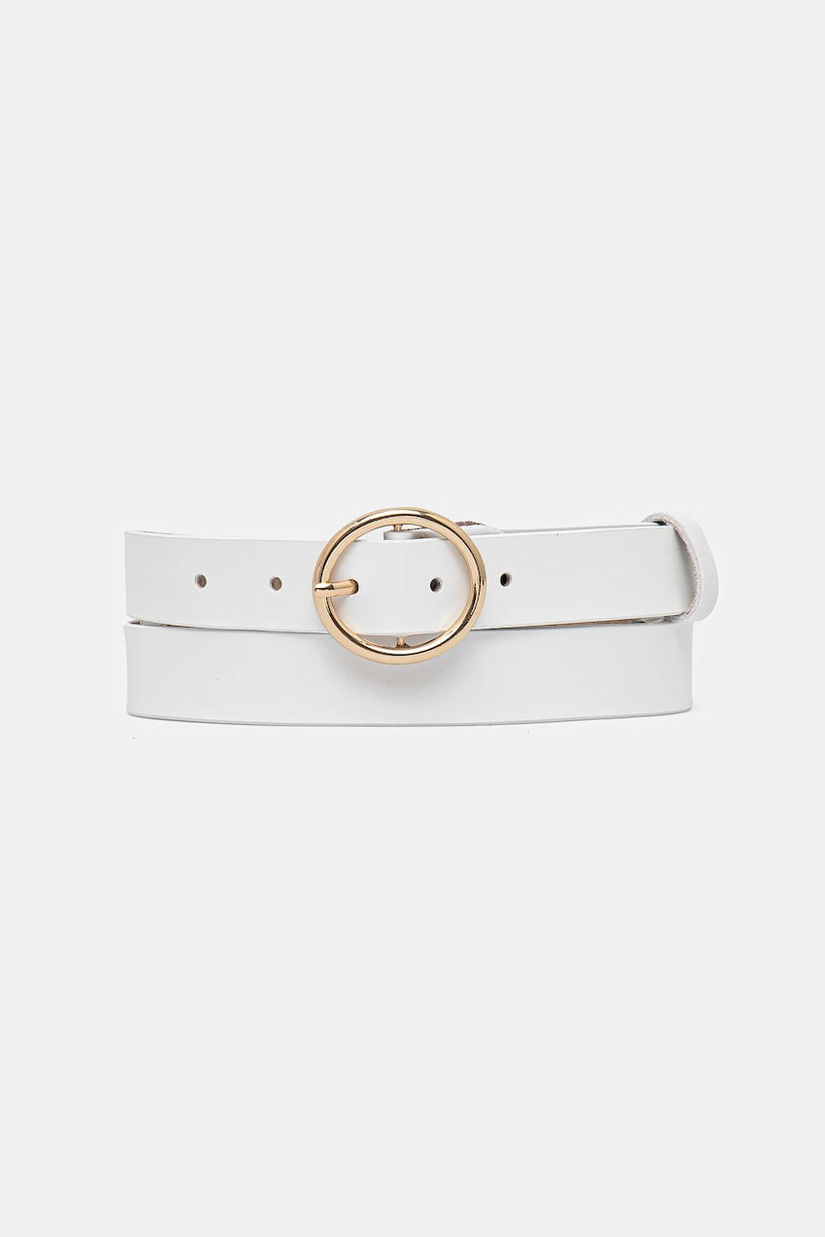 Answear Lab curea de piele femei, culoarea alb
