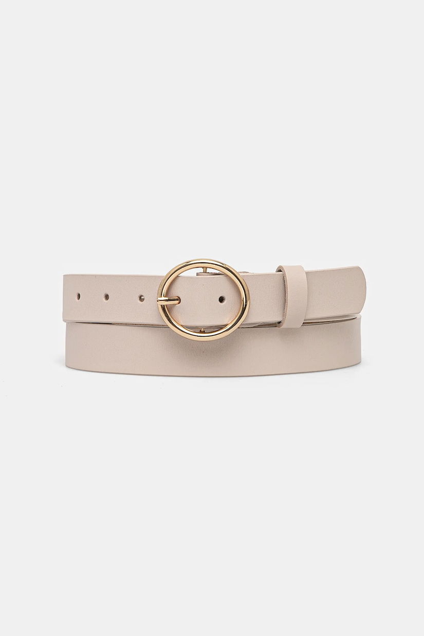 Answear Lab curea de piele femei, culoarea bej