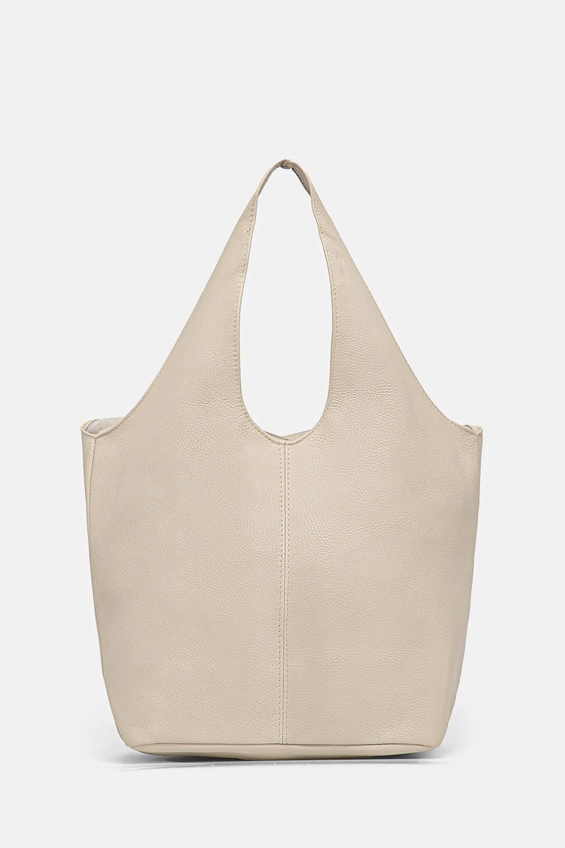 Answear Lab poseta de piele culoarea bej