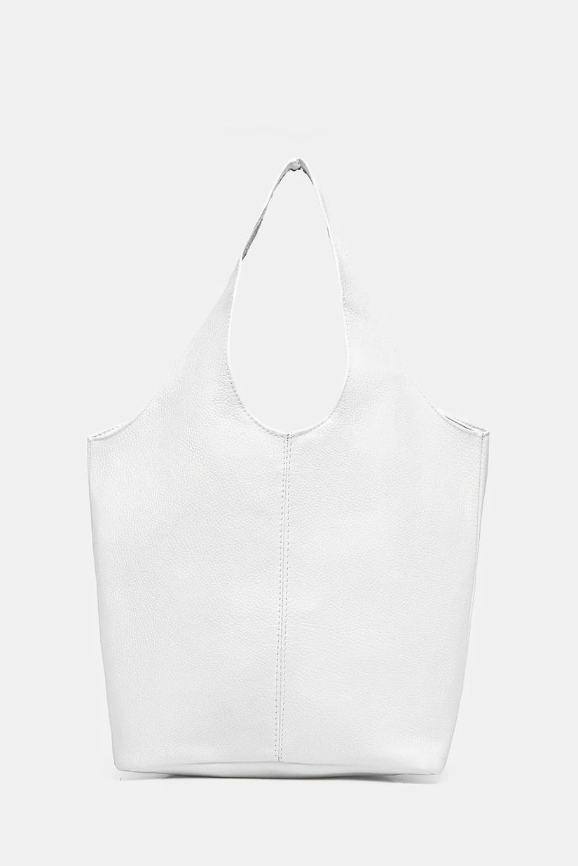 Answear Lab poseta de piele culoarea alb
