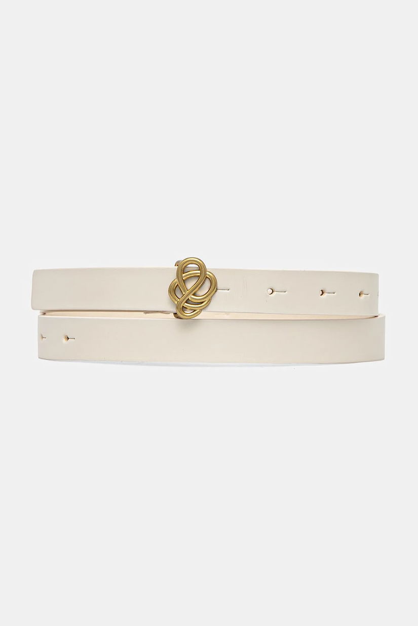 By Malene Birger curea de piele OUMA femei, culoarea alb, 101257