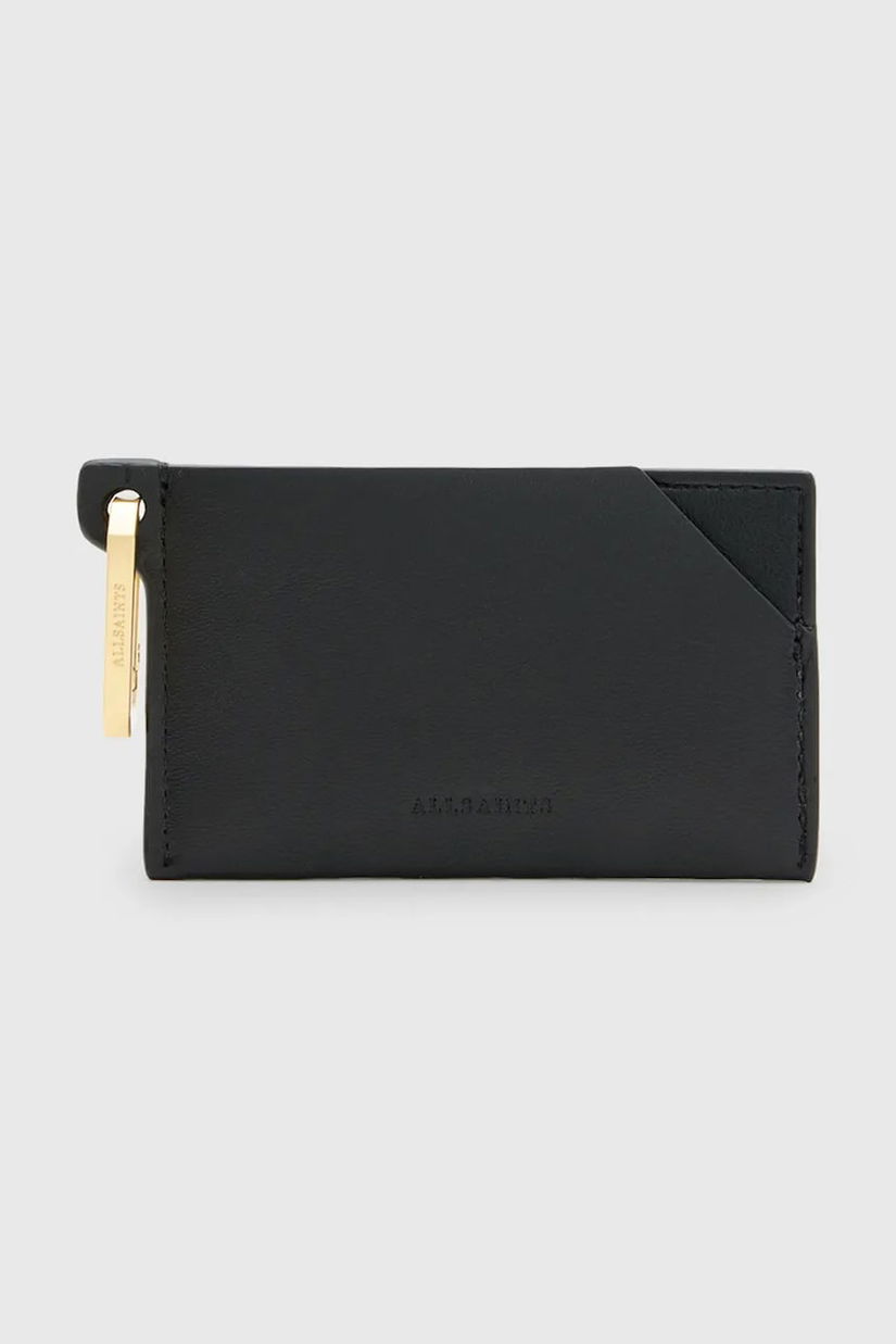 AllSaints carcasa din piele HEX CARDHOLDER culoarea negru, W398XB