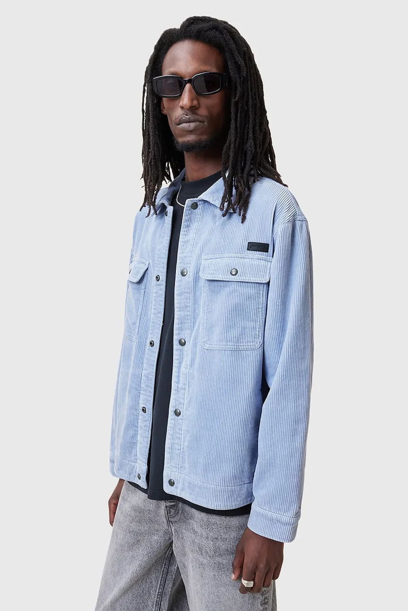 AllSaints camasa din velur CASTLEFORD cu guler clasic, relaxed, M084OB