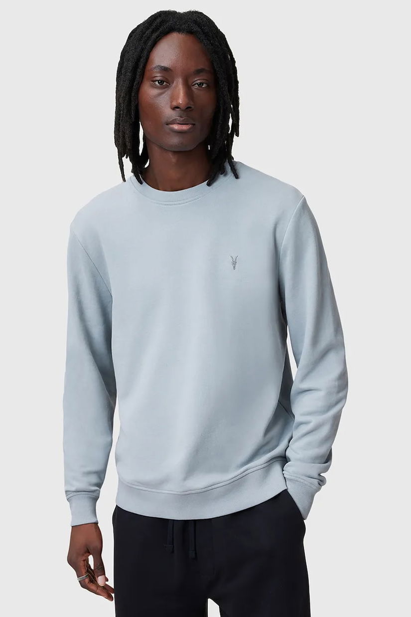 AllSaints hanorac de bumbac RAVEN CREW barbati, neted, M037NB