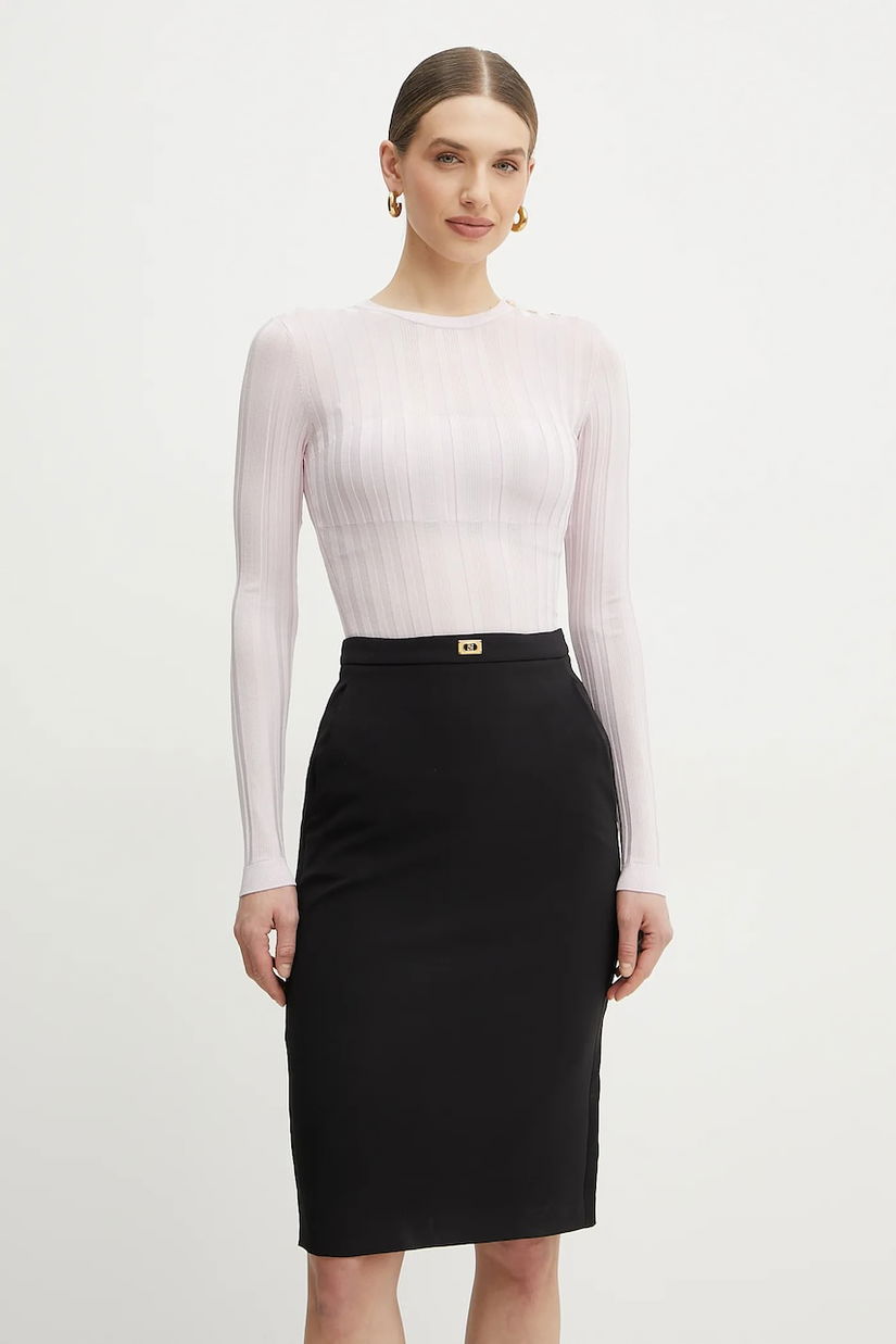 Elisabetta Franchi pulover femei, culoarea roz, light, MK42S51E2