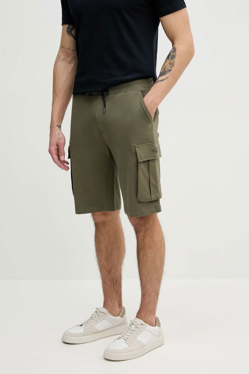 Aeronautica Militare pantaloni scurți bărbați, culoarea verde, BF025F459