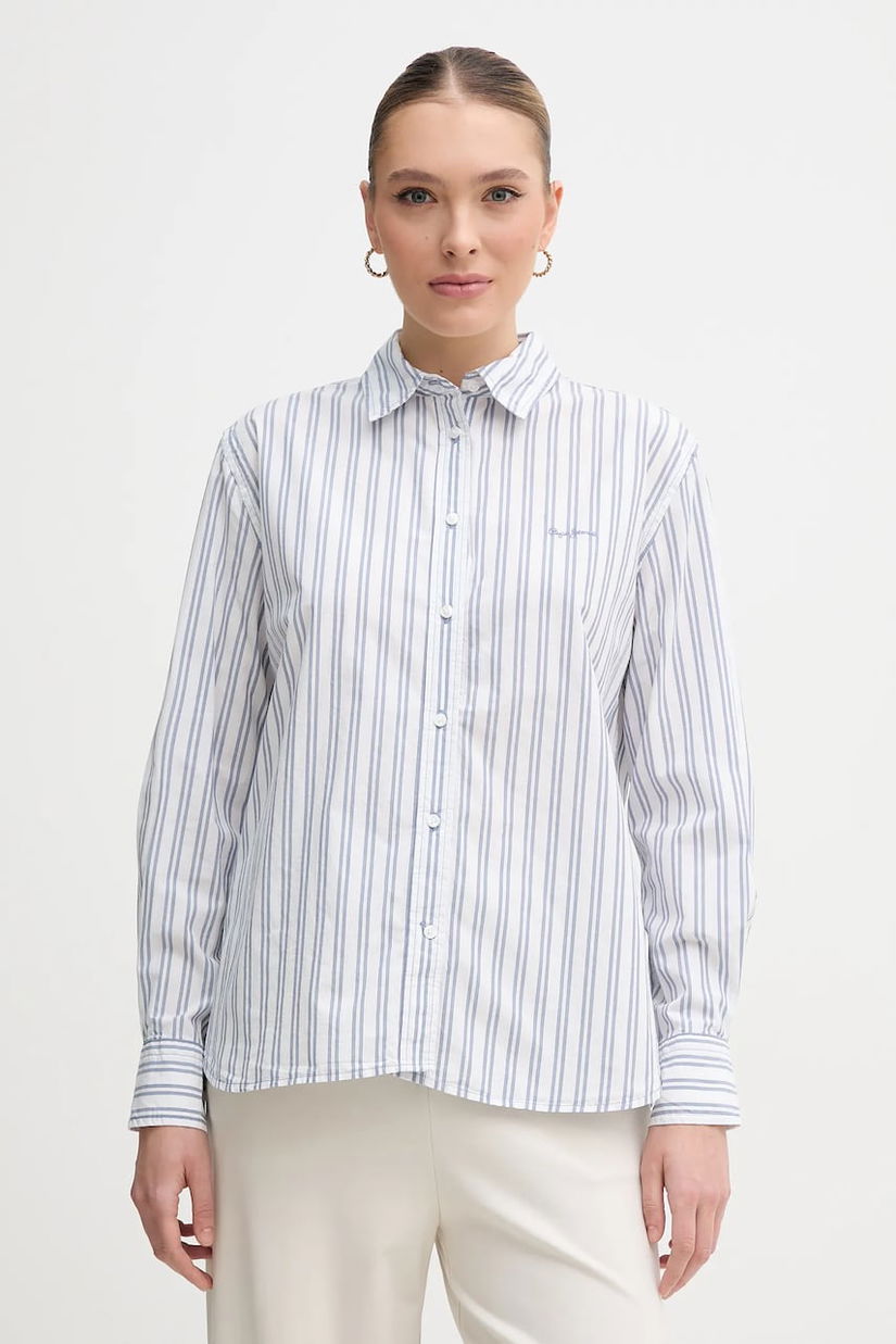 Pepe Jeans camasa din bumbac CLEVER femei, cu guler clasic, regular, PL305002