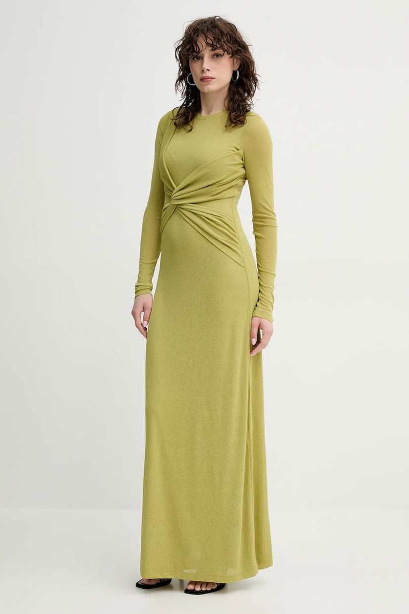 Nanushka rochie ROZAL culoarea verde, maxi, evazată, NW25RSDR16464