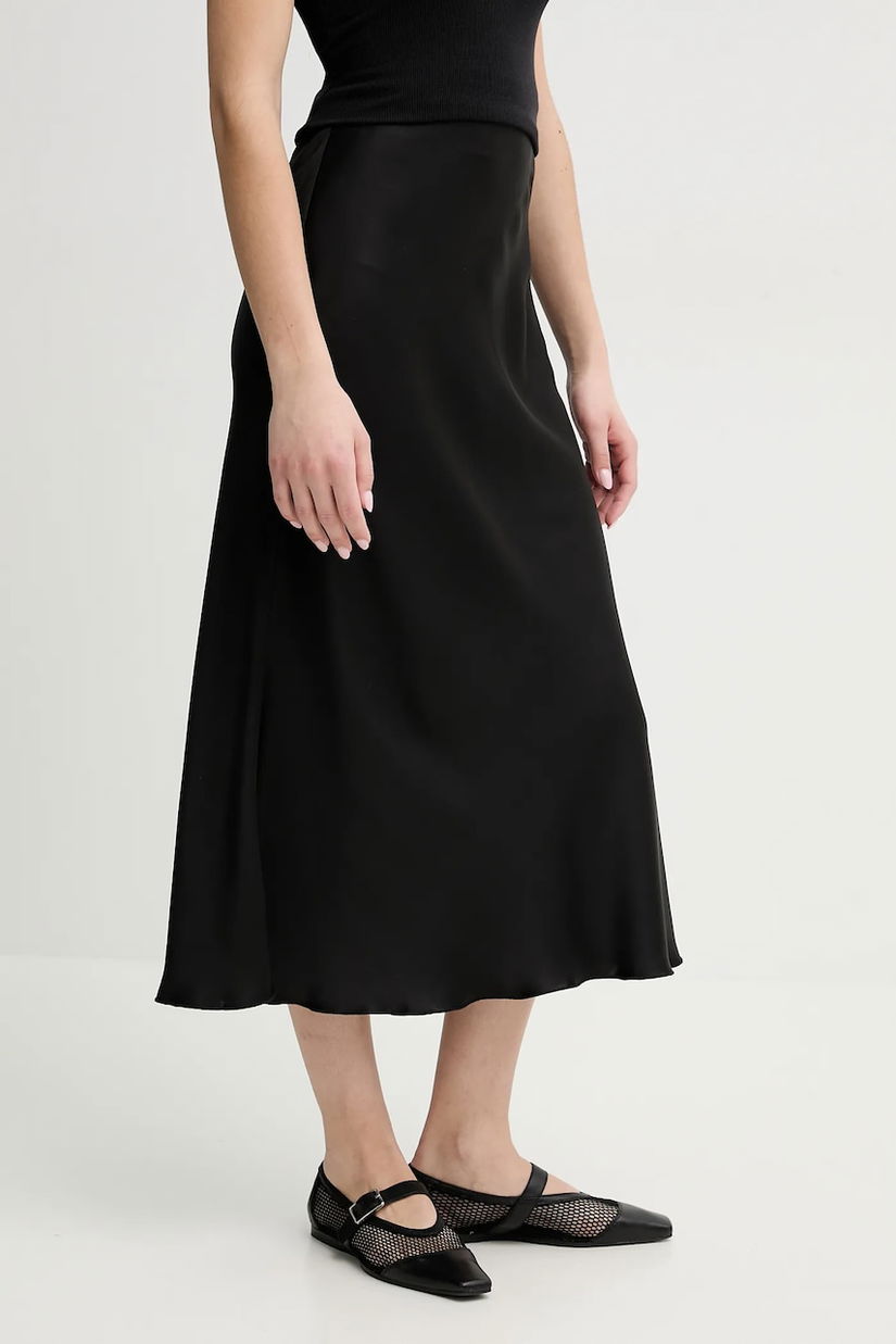 Nanushka fusta RAZI culoarea negru, maxi, drept, NW24CRSK02599