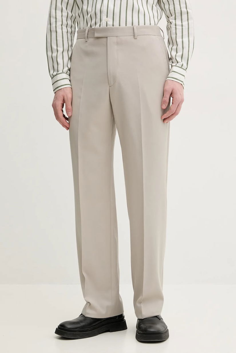 Sunflower pantaloni barbati, culoarea bej, drept, 4168.