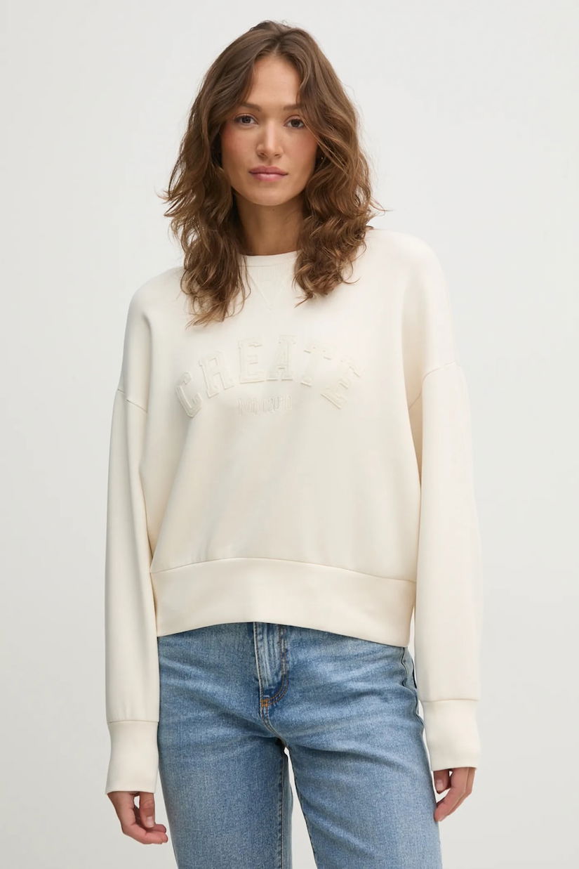 Mos Mosh bluza femei, culoarea bej, cu imprimeu, 168550