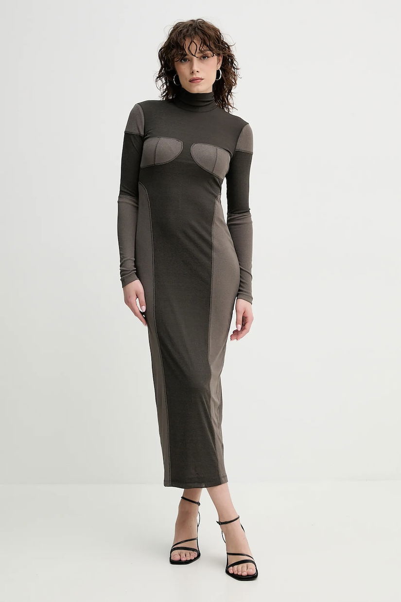 Nanushka rochie IMELDA culoarea verde, maxi, mulată, NW25RSDR16275