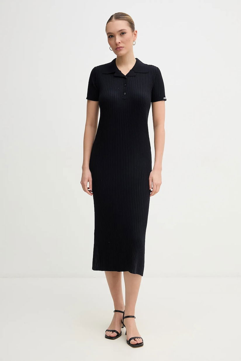 Pepe Jeans rochie PATRICIA culoarea bleumarin, midi, mulată, PL953730