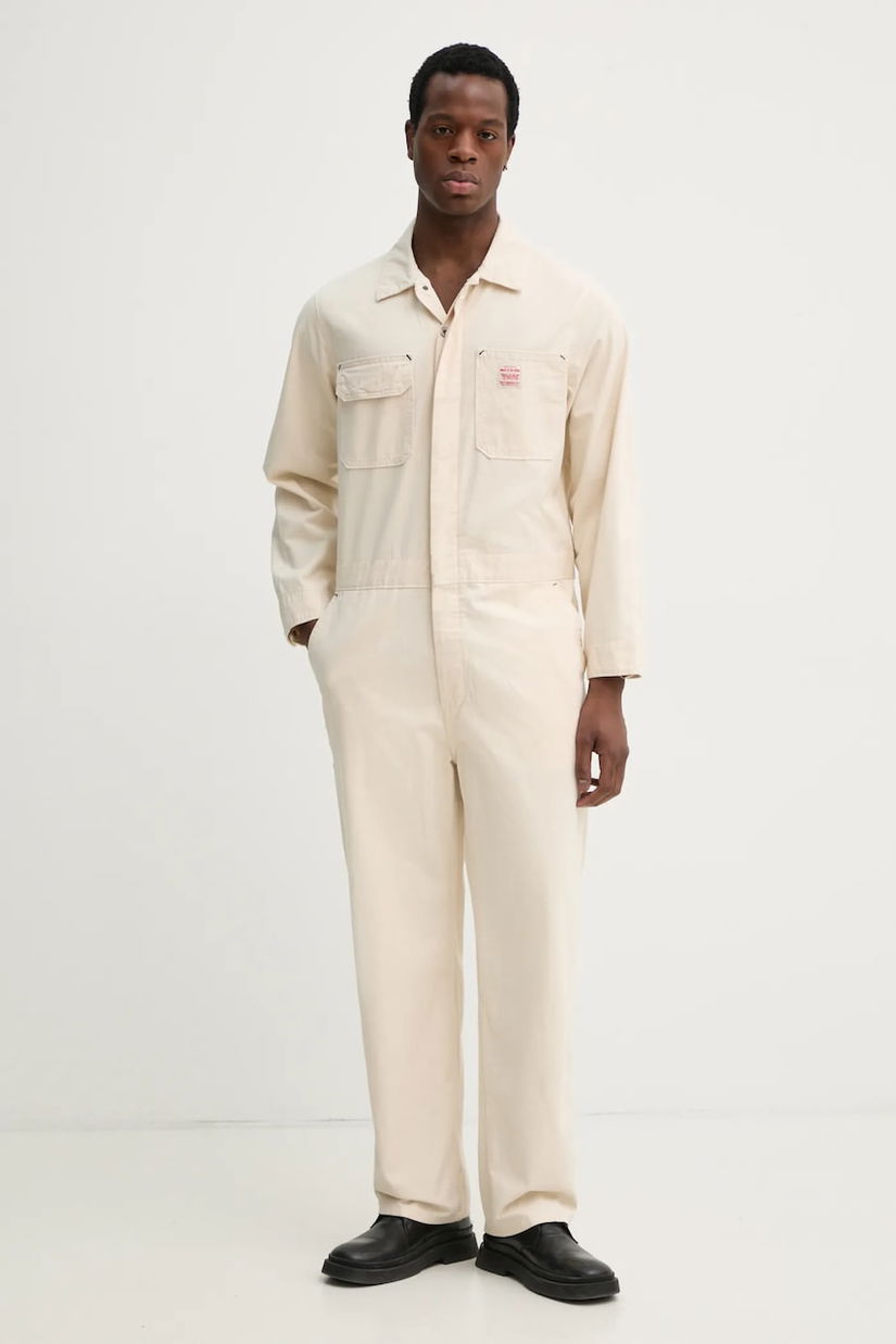 Levi's salopeta STAY LOOSE COVERALLS barbati, culoarea bej, A6211