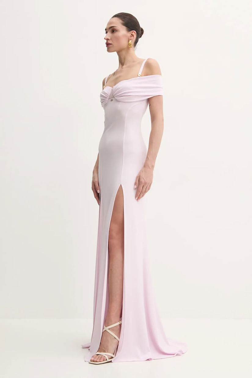Elisabetta Franchi rochie culoarea roz, maxi, dreaptă, ABR0851E2