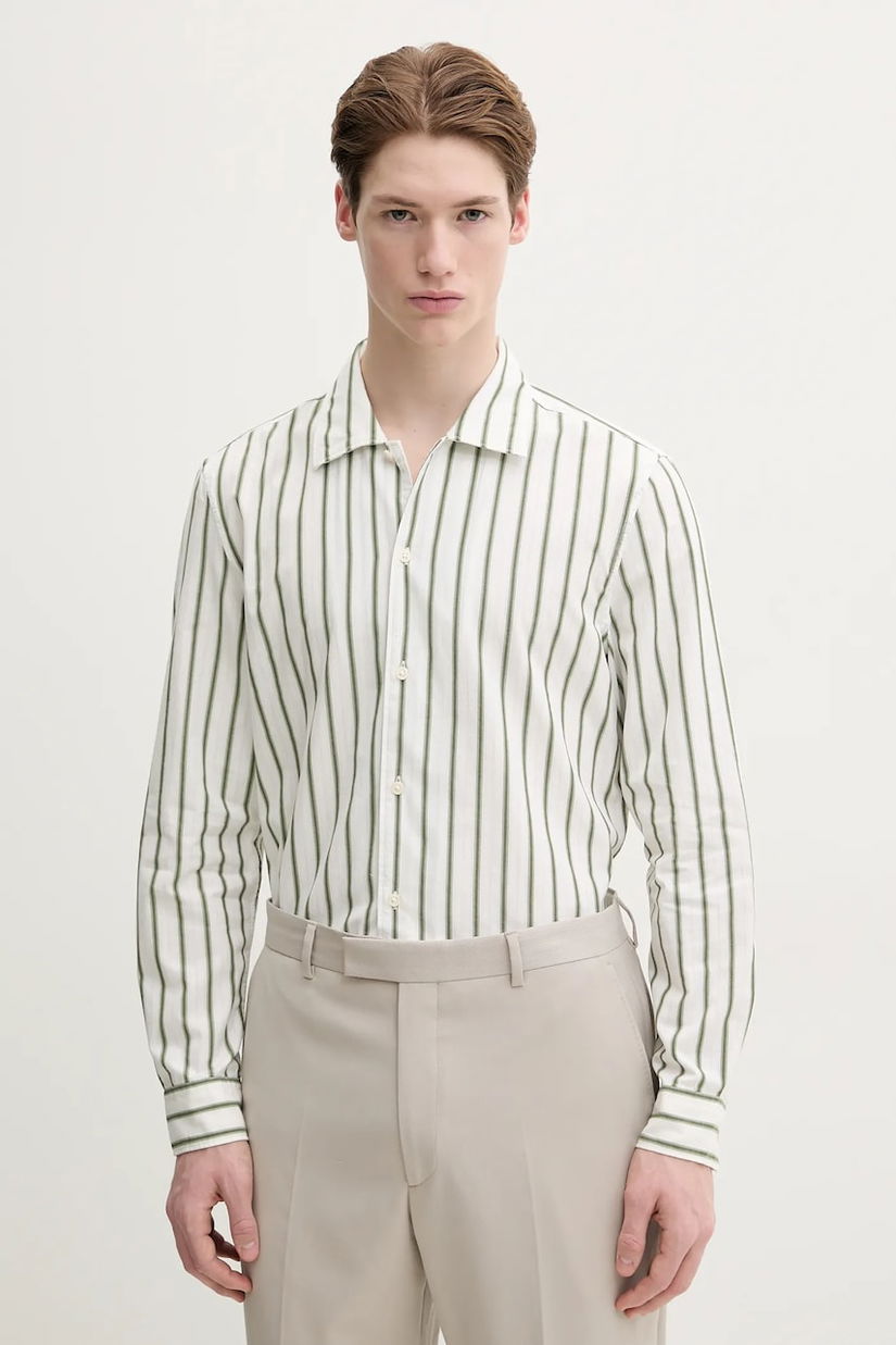 Marc O'Polo camasa din bumbac barbati, culoarea alb, cu guler clasic, regular, 522721642598