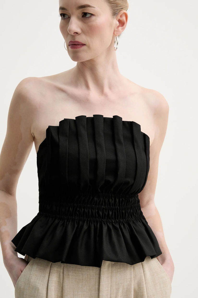 Gestuz top femei, culoarea negru, neted, 10909868
