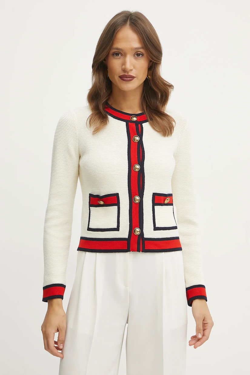 Luisa Spagnoli cardigan din lana femei, culoarea bej, 58591