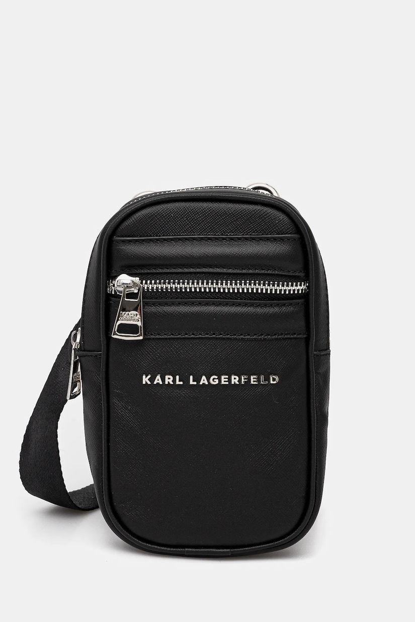 Karl Lagerfeld borseta de piele culoarea negru, 551455.815922