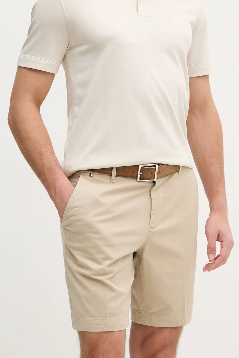 BOSS pantaloni scurți bărbați, culoarea bej, 50540743