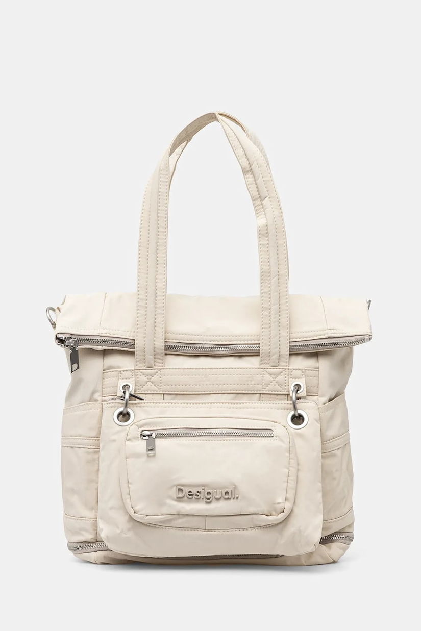 Desigual rucsac BASIC MODULAR VO femei, culoarea bej, mare, neted, 25SAKY08