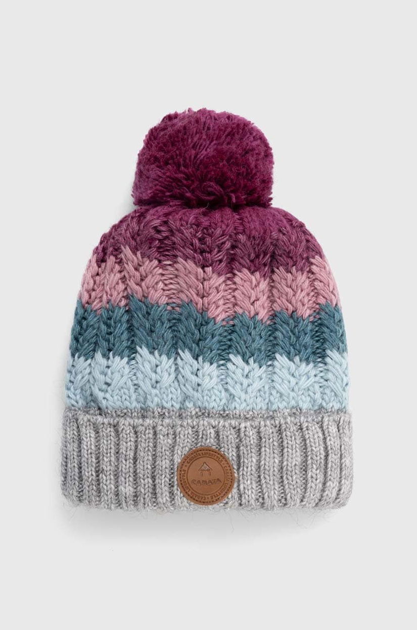 Cabaia caciula Paloma culoarea violet, din tricot gros