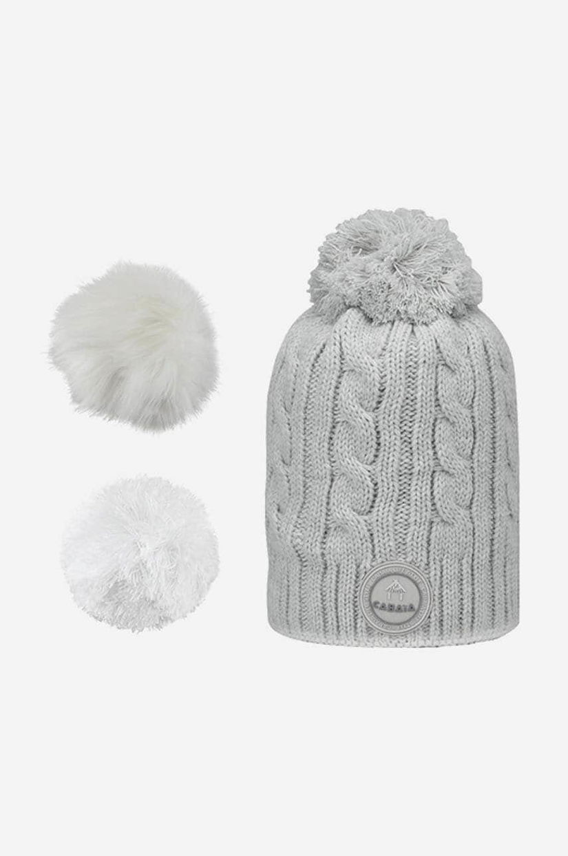 Cabaia caciula Creamy Gin culoarea gri, din tricot gros