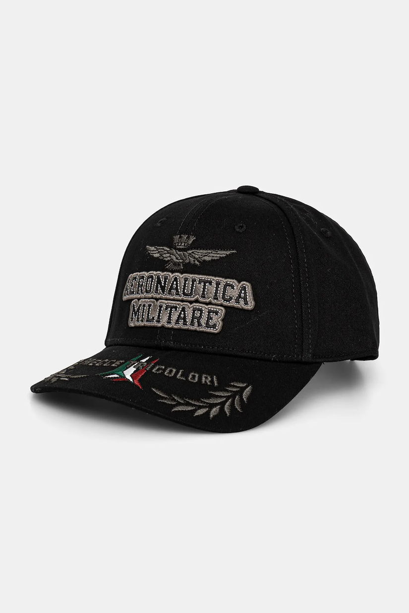 Aeronautica Militare șapcă de baseball din bumbac culoarea negru, cu imprimeu, HA1104CT2261