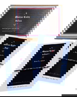 Set bratari cuplu in Cod Morse cu mesaj - Pana la infinit / Si mai departe
