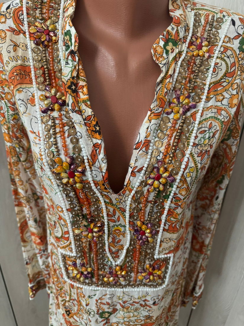 ROCHIE TUNICA CHINTOO COLLECTION ,BRODERIE BOGATA ,UNICAT UMERI 42 CM