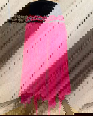 SPECTACULOASA SI ORIGINALA FUSTA COMBINATIE PIELE NATURALA ANTILOPA SI VOAL,LA DINA,MADE IN ANGLIA