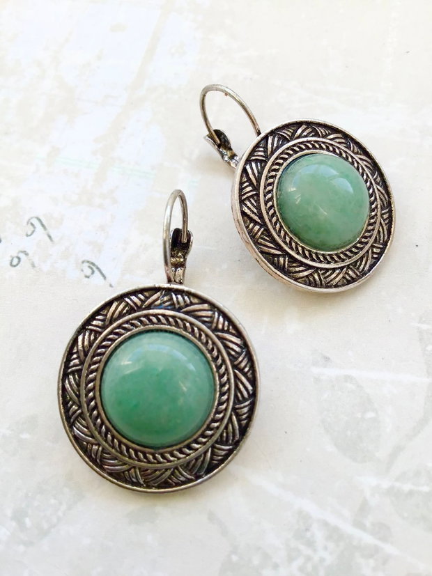 Set vintage aventurin verde