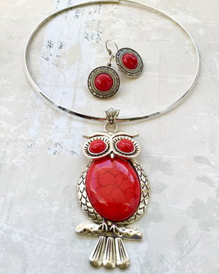 Set vintage bufnita howlit rosu