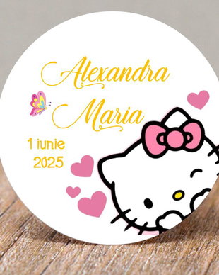 Etichete marturii botez Hello Kitty