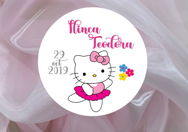 Etichete marturii botez Hello Kitty