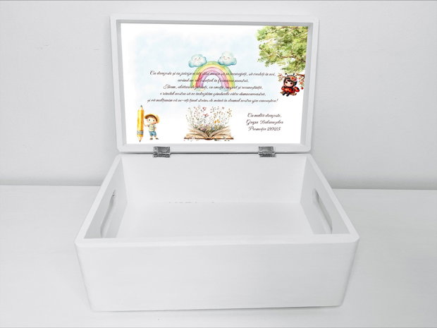 Cutie amintiri din lemn personalizată pentru educatoare / învătățoare