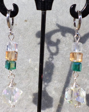 Cercei din sarma si cristale tip swarovski