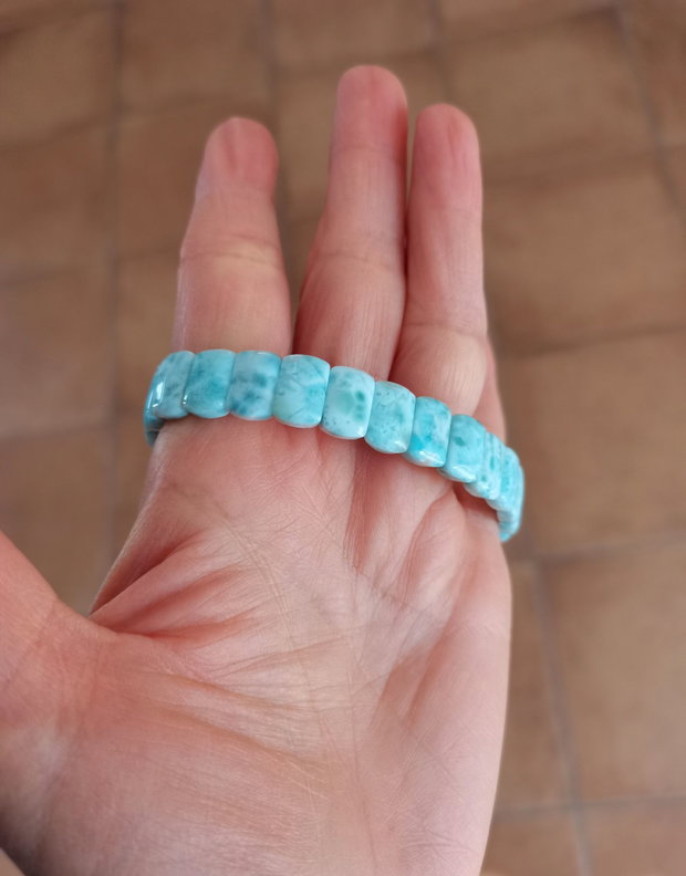Bratara Larimar natural - BR1456.2 - bratara elastica, bratara cadou, bratara pietre semipretioase, cadou romantic, cadou sotie, cristale vindecatoare, cristale de colectie
