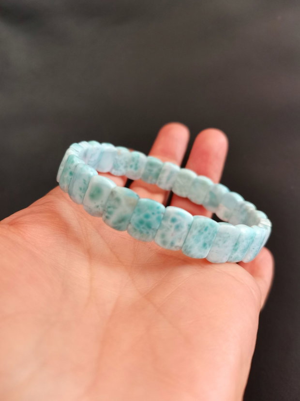 Bratara Larimar natural - BR1456.2 - bratara elastica, bratara cadou, bratara pietre semipretioase, cadou romantic, cadou sotie, cristale vindecatoare, cristale de colectie