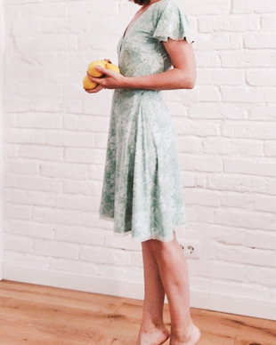 Halat de dama  "Green Pastel"