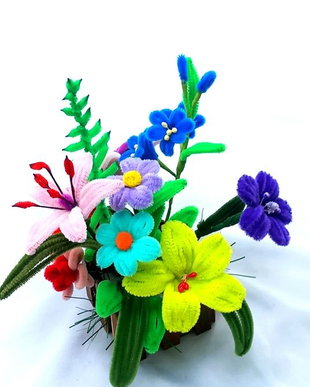 aranjament floral cu  flori colorate 48490
