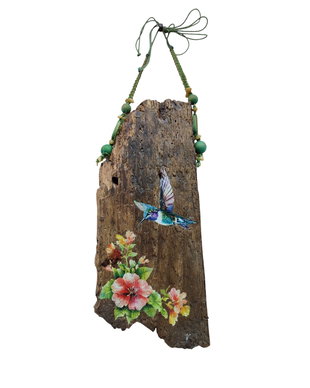 Zborul Colibri-Artă și Natură pe Lemn Reciclat