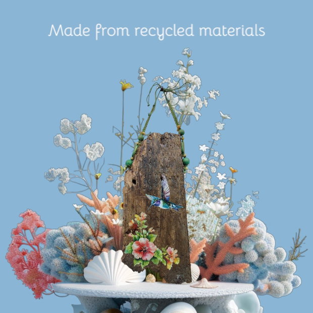 Zborul Colibri-Artă și Natură pe Lemn Reciclat