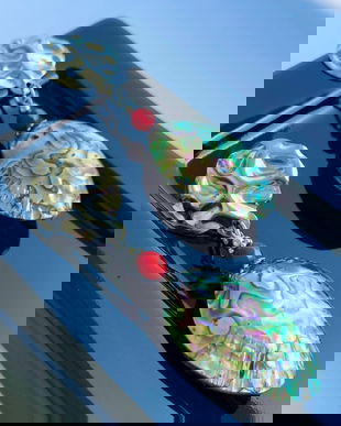 Cercei cu scoici Abalone/Paua si coral