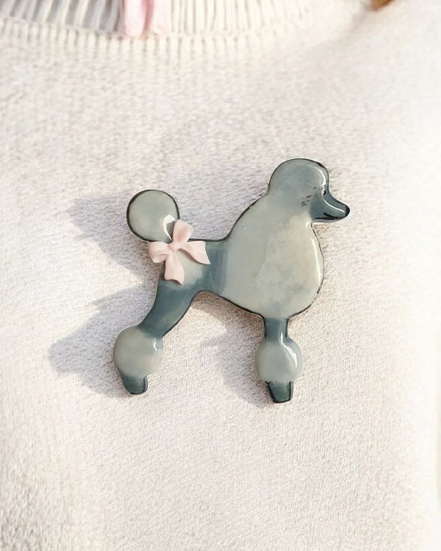 Brosa din portelan pictata manual - FUNNY DOGS