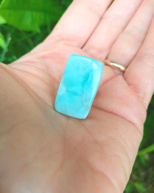 Inel Larimar si Argint 925 - IN1485 - Inel albastru reglabil, inel patrat, inel bleu, inel pietre semipretioase, cadou aniversare, cadou sotie, cristale vindecatoare, cristale de colectie