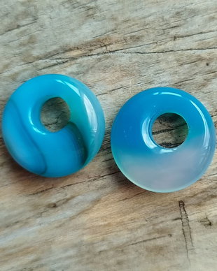 Margele-donut agata, 18 mm (2 buc)